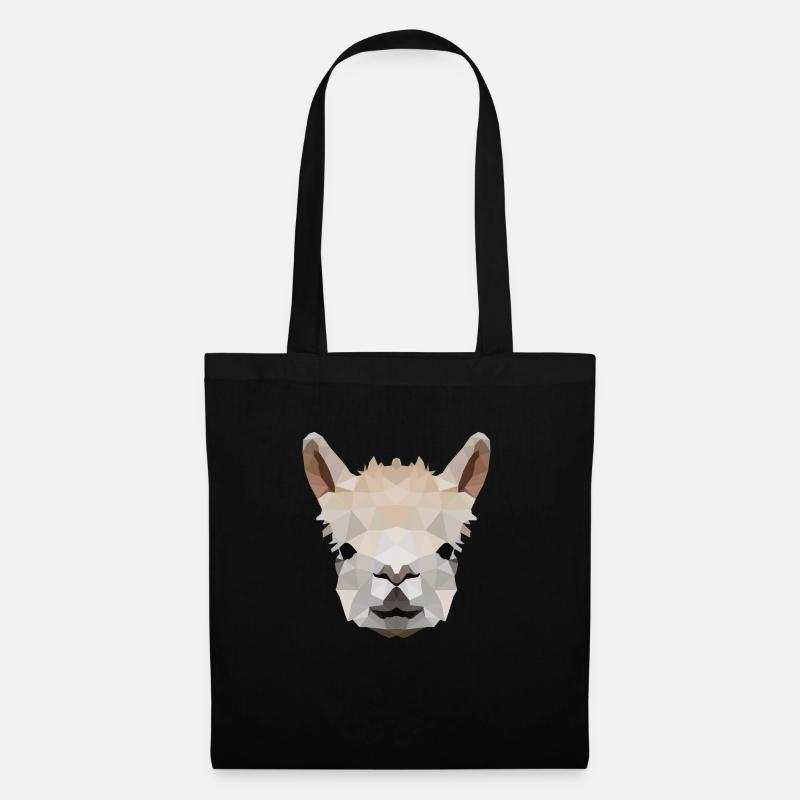 Alpaca Polygon - Tote Bag - black