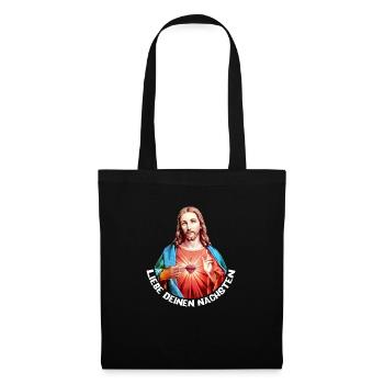 Deinen Nächsten lieben | Jesus Christus - Stoffbeutel - Schwarz - Vorne