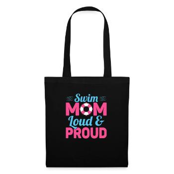 Swim Mom Loud & Proud Family Swimming - Stoffbeutel - Schwarz - Vorne