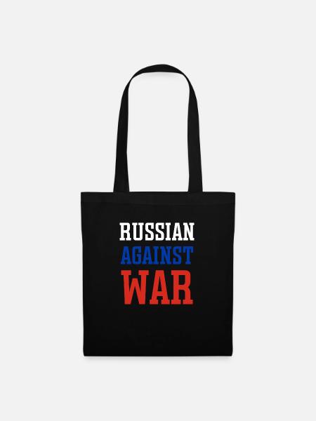 Russian against war - Stoffbeutel - Schwarz