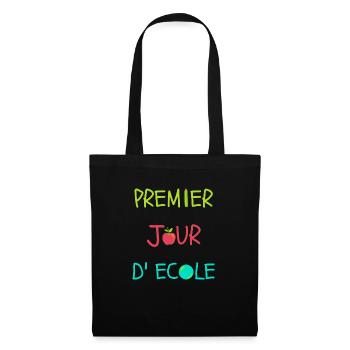 T-shirt premier jour d'école spécial rentrée - Sac en tissu - noir - Devant