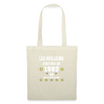 Anniversaire 40 ans - Sac en tissu - nature - Devant