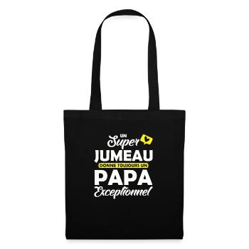 super jumeau - papa exceptionnel / futur papa - Sac en tissu - noir - Devant