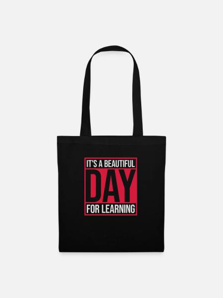 beautiful day for learning - Stoffbeutel - Schwarz