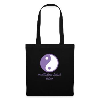 Meditation Balance Meditieren - Stoffbeutel - Schwarz - Vorne