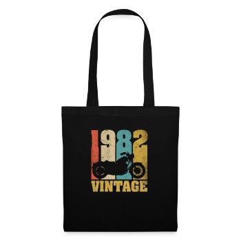 1982 Né anniversaire motard moto cadeau - Sac en tissu - noir - Devant
