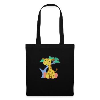 Giraffe - Stoffbeutel - Schwarz - Vorne
