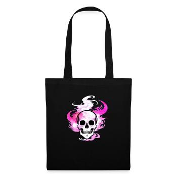 Feu Crâne Fumée Rose Squelette Flammes 2 - Sac en tissu - noir - Devant