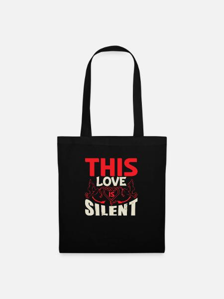 THIS LOVE IS SILENT HEART - Tote Bag - black