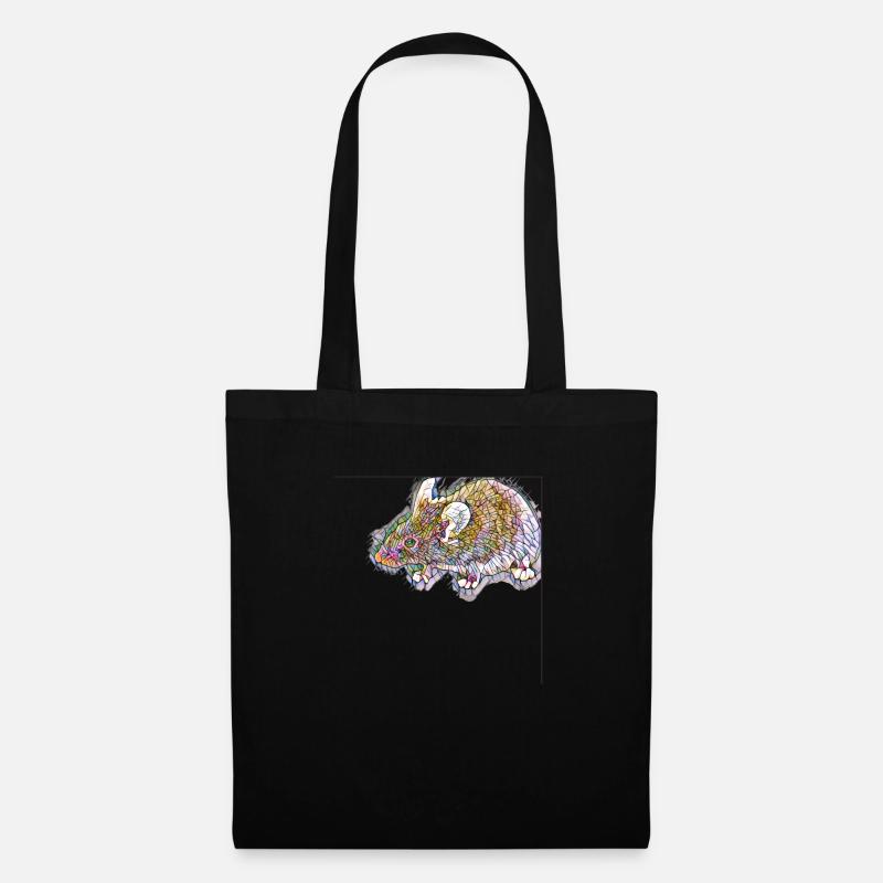 Kunstdruck Maus / Nagetier - Stoffbeutel - Schwarz