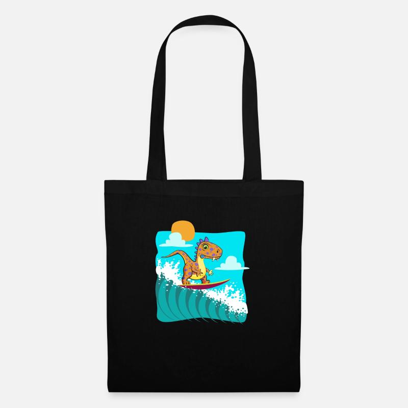 Dino Surf Cool - Tote Bag - black