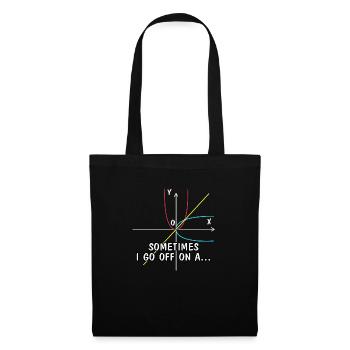 Parfois, je pars sur un ..., amoureux des maths - Sac en tissu - noir - Devant