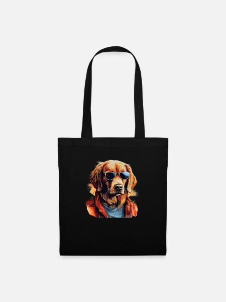 Golden retriever on the streets | Dog lovers - Tote Bag - black