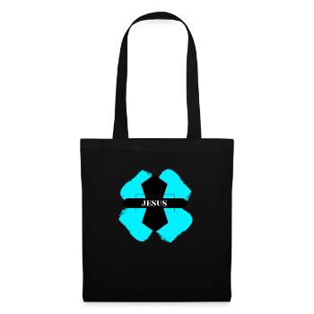 Jesus cross turquoise - Tote Bag - black - Front