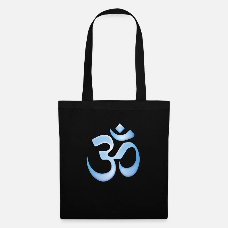 Om (Aum) blaues Symbol - Stoffbeutel - Schwarz