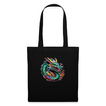 Asiatischer Drache - Japan - Chinesisch - Stoffbeutel - Schwarz - Vorne