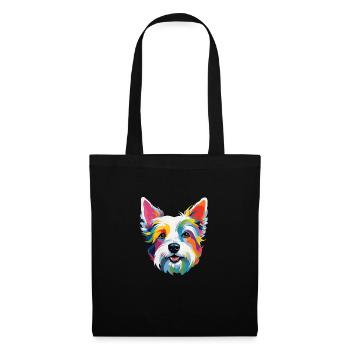 Westie - Stoffbeutel - Schwarz - Vorne