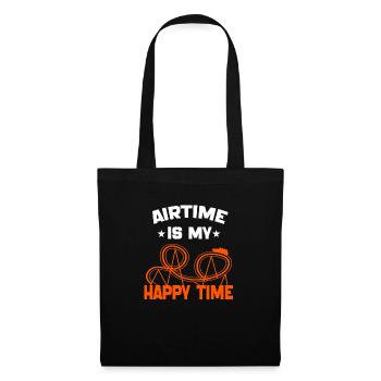 Airtime is My Happy Time Funny Roller Coaster - Tote Bag - black - Front