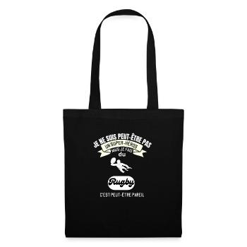 rugby super heros humour rugbyman humoristique - Sac en tissu - noir - Devant
