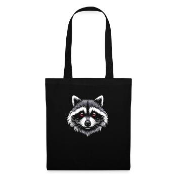 Raton laveur - Sac en tissu - noir - Devant