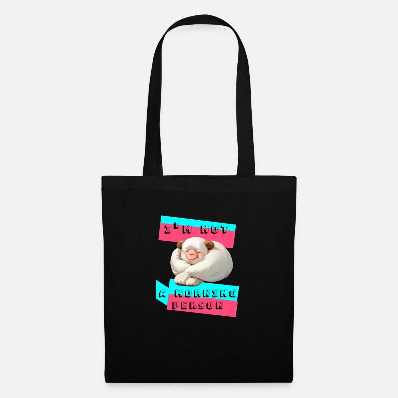 Je ne suis pas le matin - Sac en tissu - noir