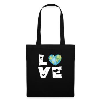 Amour Terre Cœur - Sac en tissu - noir - Devant