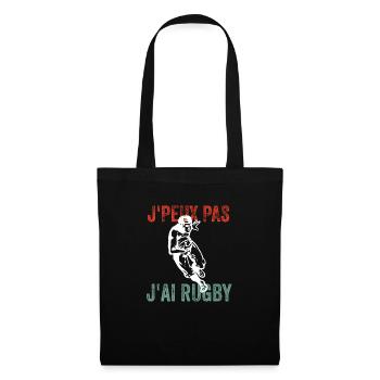 J'peux pas j'ai rugby - Sac en tissu - noir - Devant