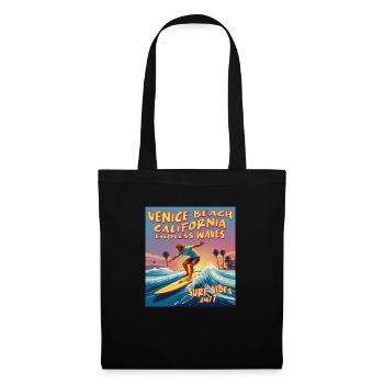 Surf Boarding Venice Beach Californie Endless Wave - Sac en tissu - noir - Devant