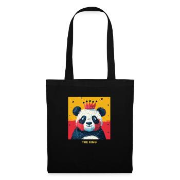 Panda König Portrait - Stoffbeutel - Schwarz - Vorne