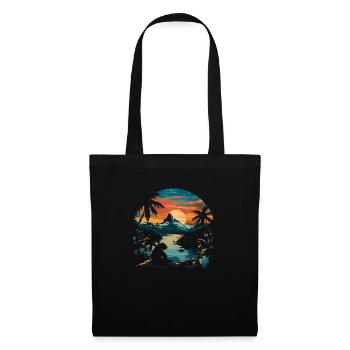 Sloth Sloth Animal Sloth Wilderness Beach Palm Trees - Tote Bag - black - Front