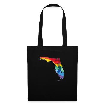 LGBTQ Flagge in der Florida State Landkarte - Stoffbeutel - Schwarz - Vorne