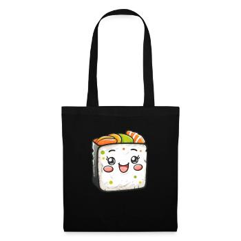 Bande dessinée de sushi drôle - Sac en tissu - noir - Devant