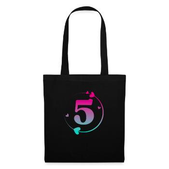 5th Birthday Colorful Heart Circle - Tote Bag - black - Front