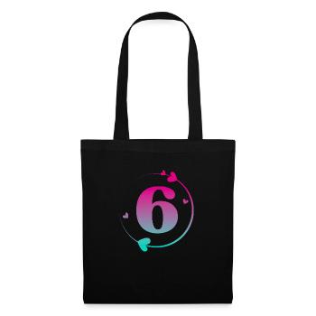 6th Birthday Colorful Heart Circle - Tote Bag - black - Front