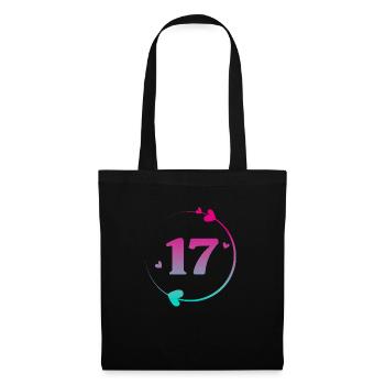17th Birthday Colorful Heart Circle - Tote Bag - black - Front