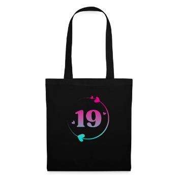 19th Birthday Colorful Heart Circle - Tote Bag - black - Front