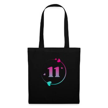 11th Birthday Colorful Heart Circle - Tote Bag - black - Front