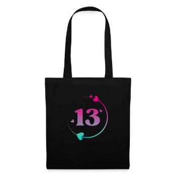 13th Birthday Colorful Heart Circle - Tote Bag - black - Front
