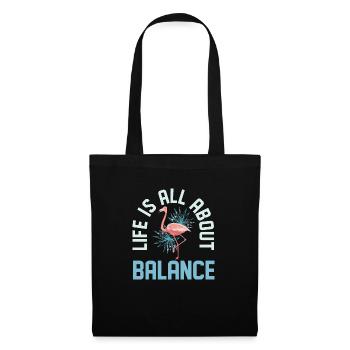 Life Is All About Balance Flamingo Pink Bird - Tote Bag - black - Front