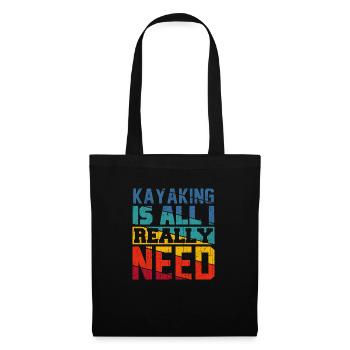 Kayaking Is All I Really Need Retro Colors - Tote Bag - black - Front