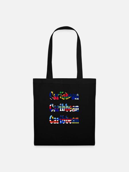Sentiment de vacances avec les drapeaux des Caraïbes - Sac en tissu - noir