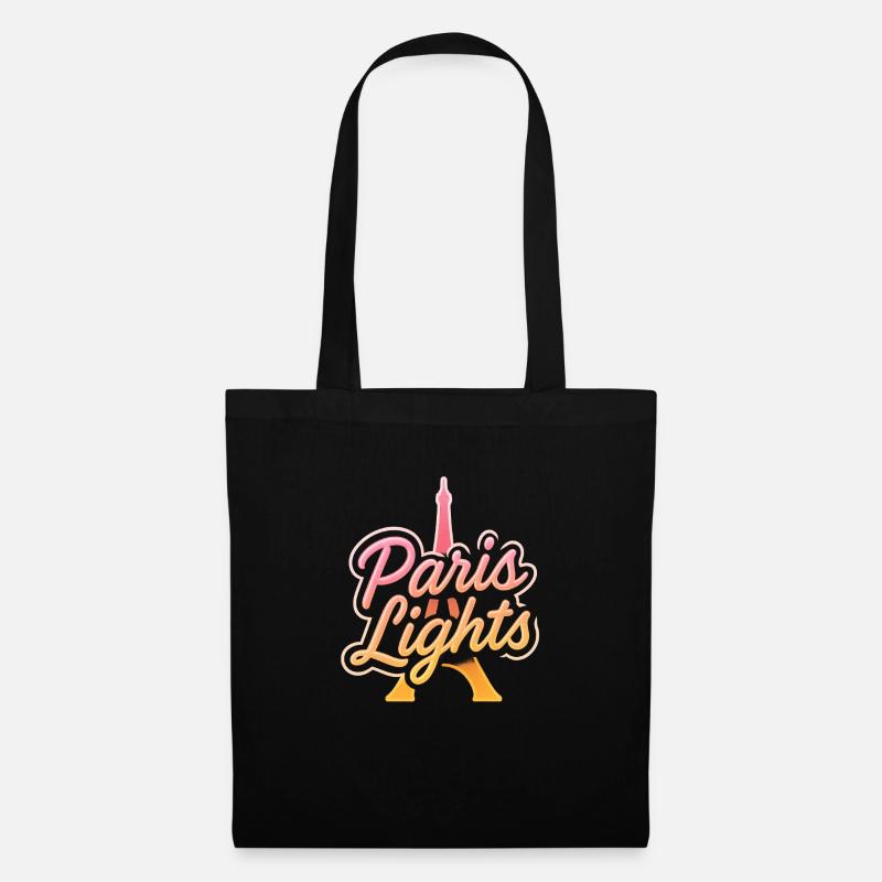 Pariser Lichter – Retro Neon-Farbverlauf - Stoffbeutel - Schwarz