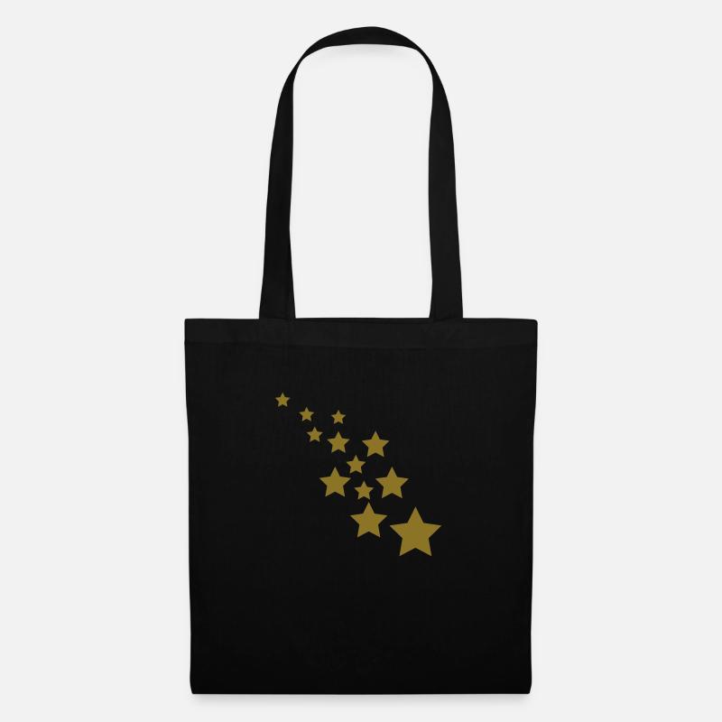 Weihnachten Sterne vom Himmel - Stoffbeutel - Schwarz