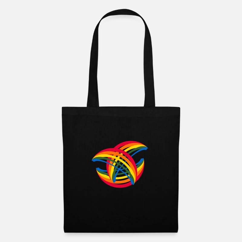 circle rainbows rainbow - Tote Bag - black