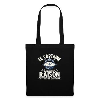 Le Capitaine A Toujours Raison C'est Moi Captain - Sac en tissu - noir - Devant