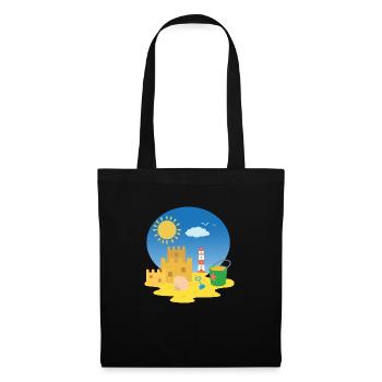 Sandburg sur la plage - Sac en tissu - noir - Devant