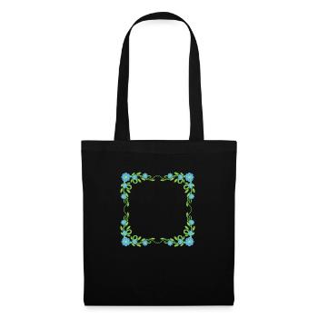 Flowers wreath frame - Tote Bag - black - Front