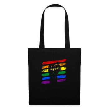 Arc-en-ciel drapeau LGBT Poing - Sac en tissu - noir - Devant