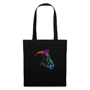 Tête de cheval Cheval Coloré Chevaux - Sac en tissu - noir - Devant