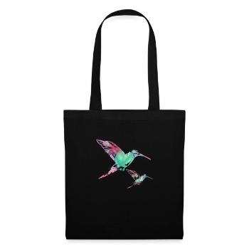 kolibri, graffiti ,malerei, blumen,vogel,malerei, - Stoffbeutel - Schwarz - Vorne